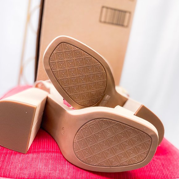 Y2k 90s Style Chunky Heel Barbie Fashion Peach Platform Shoes Dream Paris - Picture 11 of 13